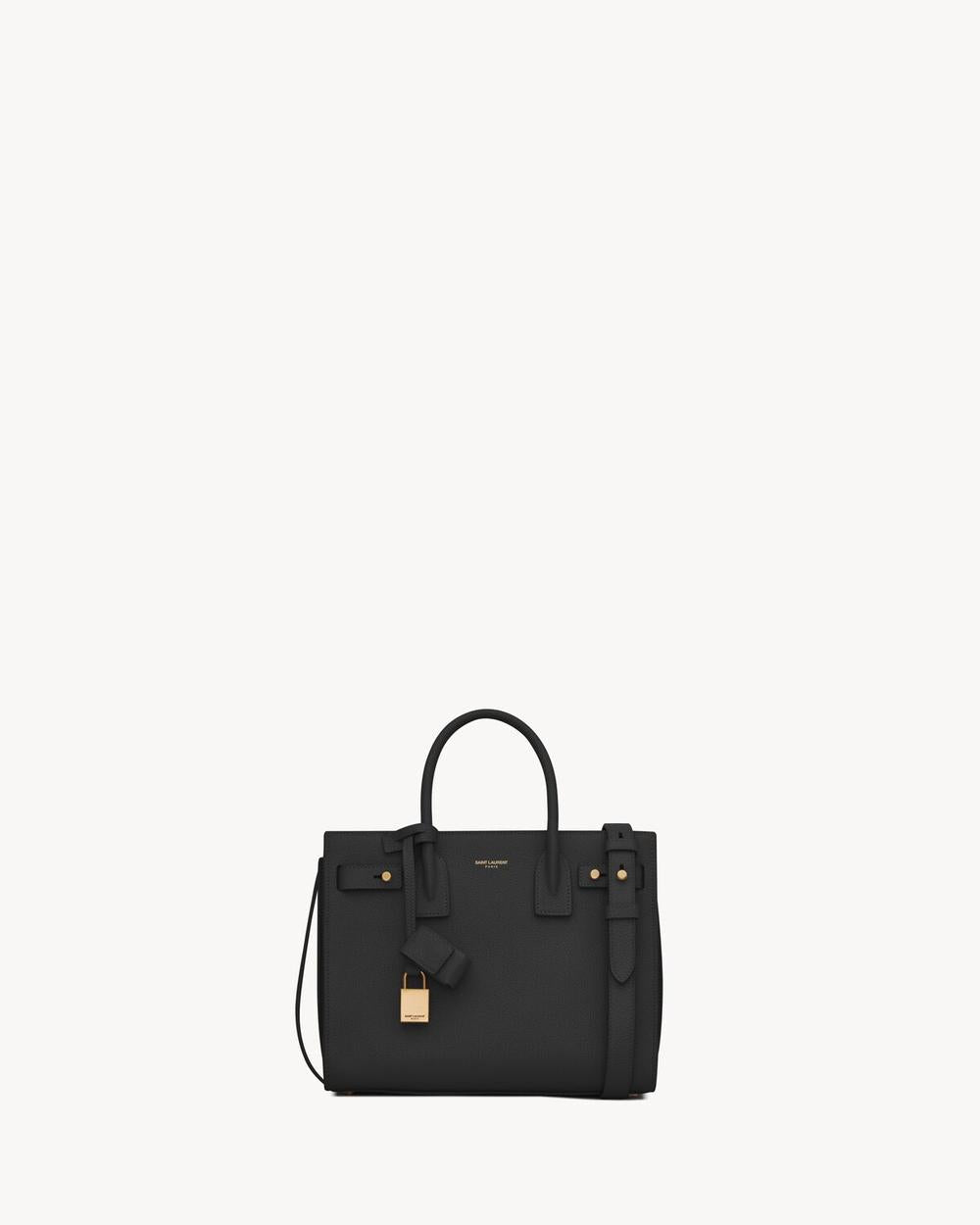 SAINT LAURENT Women sac de jour in supple grained leather - nano BLACK 717449DTI0W1000