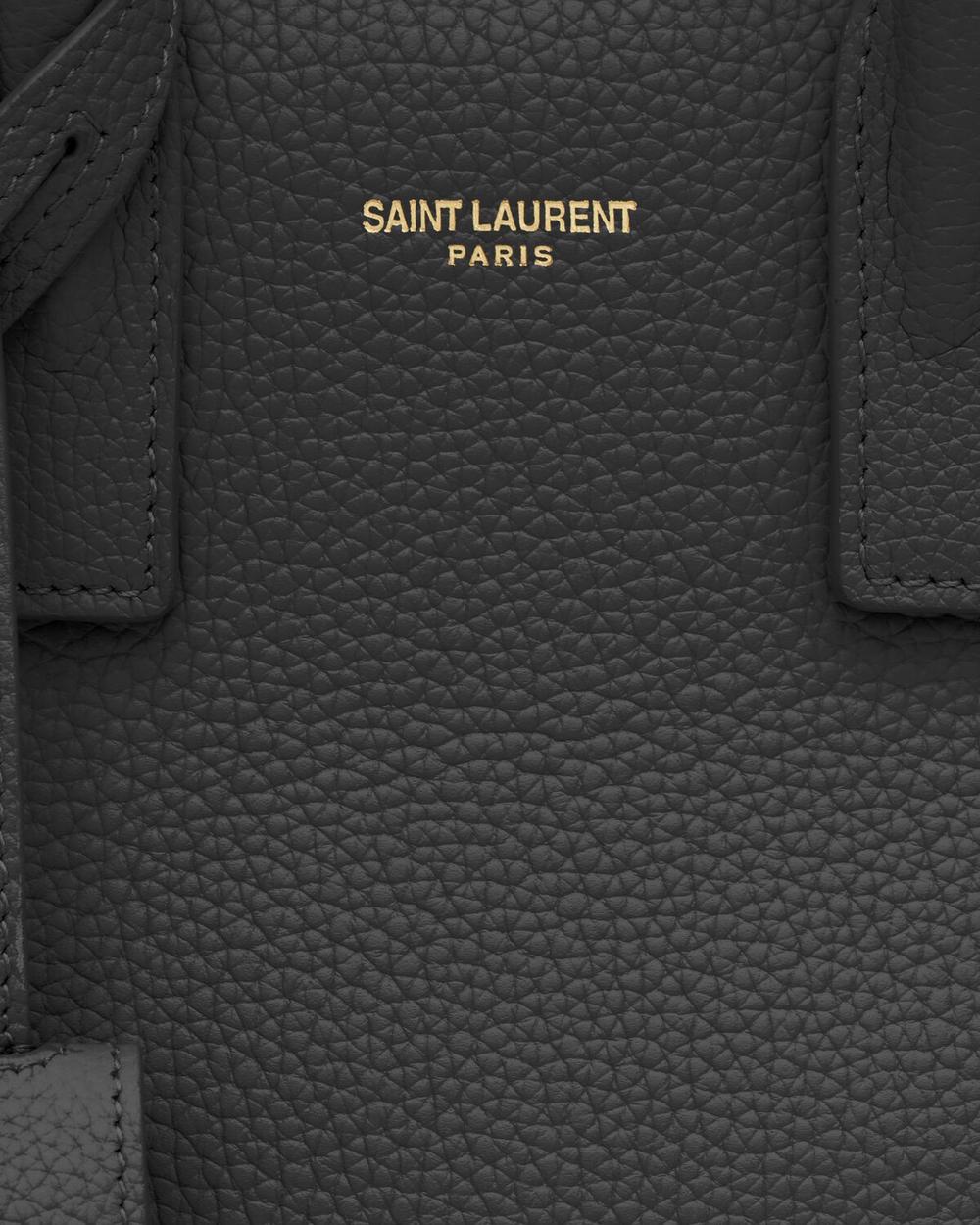 حقيبة يد نسائية من SAINT LAURENT مصنوعة من الجلد الناعم - أسود نانوي 717449DTI0W1000