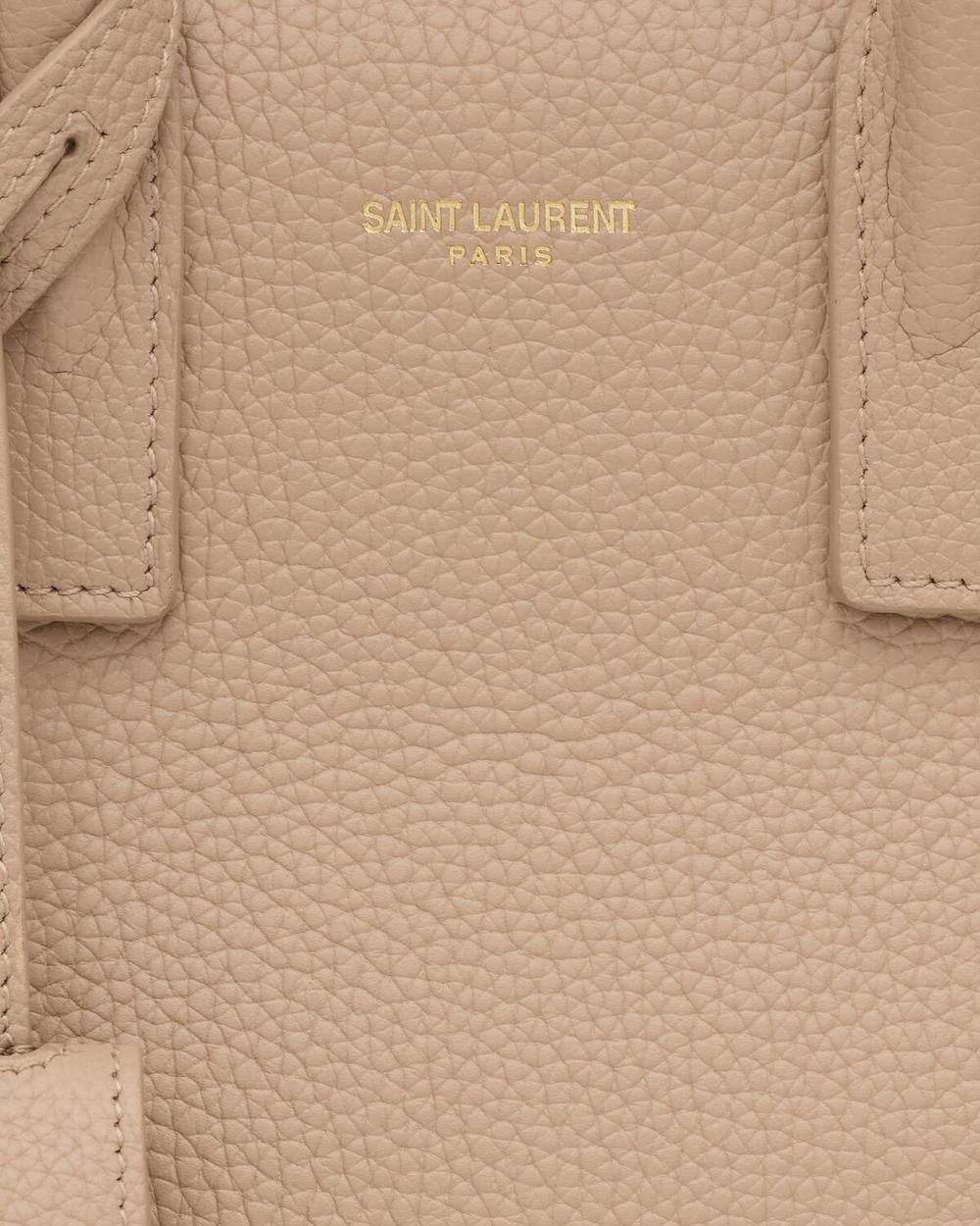 حقيبة يد نسائية من SAINT LAURENT مصنوعة من الجلد الناعم - نانو بيج داكن 717449DTI0W2721