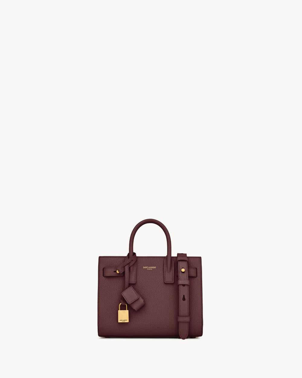 SAINT LAURENT Women sac de jour in supple grained leather - nano ROUGE CABERNET 717449DTI0W6195