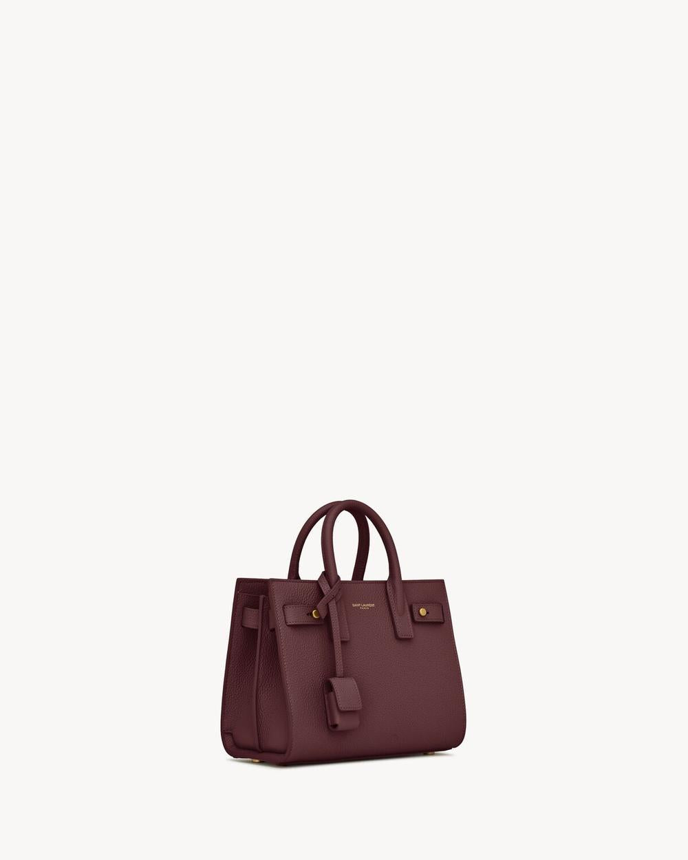 SAINT LAURENT Women sac de jour in supple grained leather - nano ROUGE CABERNET 717449DTI0W6195