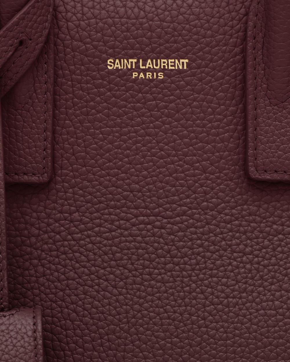 حقيبة يد نسائية من SAINT LAURENT مصنوعة من الجلد الناعم - nano ROUGE CABERNET 717449DTI0W6195