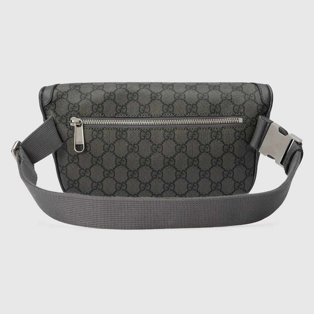 GUCCI Men Ophidia small belt bag Grey and black GG Supreme canvas 733868 UULHK 8576