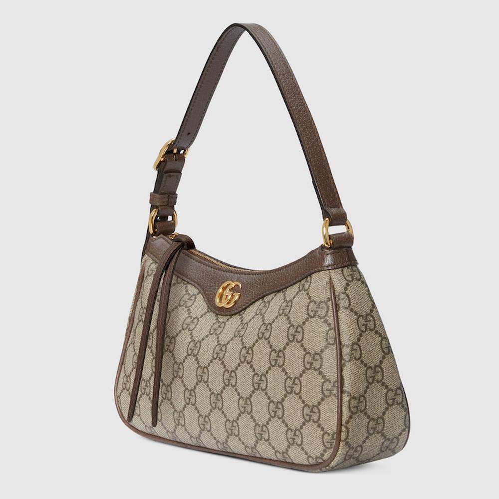 GUCCI Women Ophidia small shoulder bag Beige and dark brown 735145 KAAAD 8358