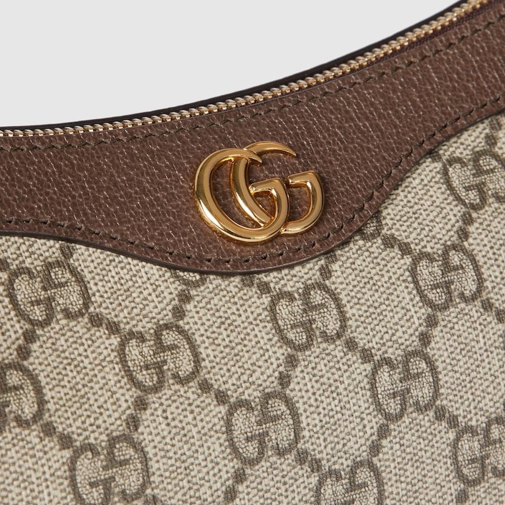 GUCCI Women Ophidia small shoulder bag Beige and dark brown 735145 KAAAD 8358