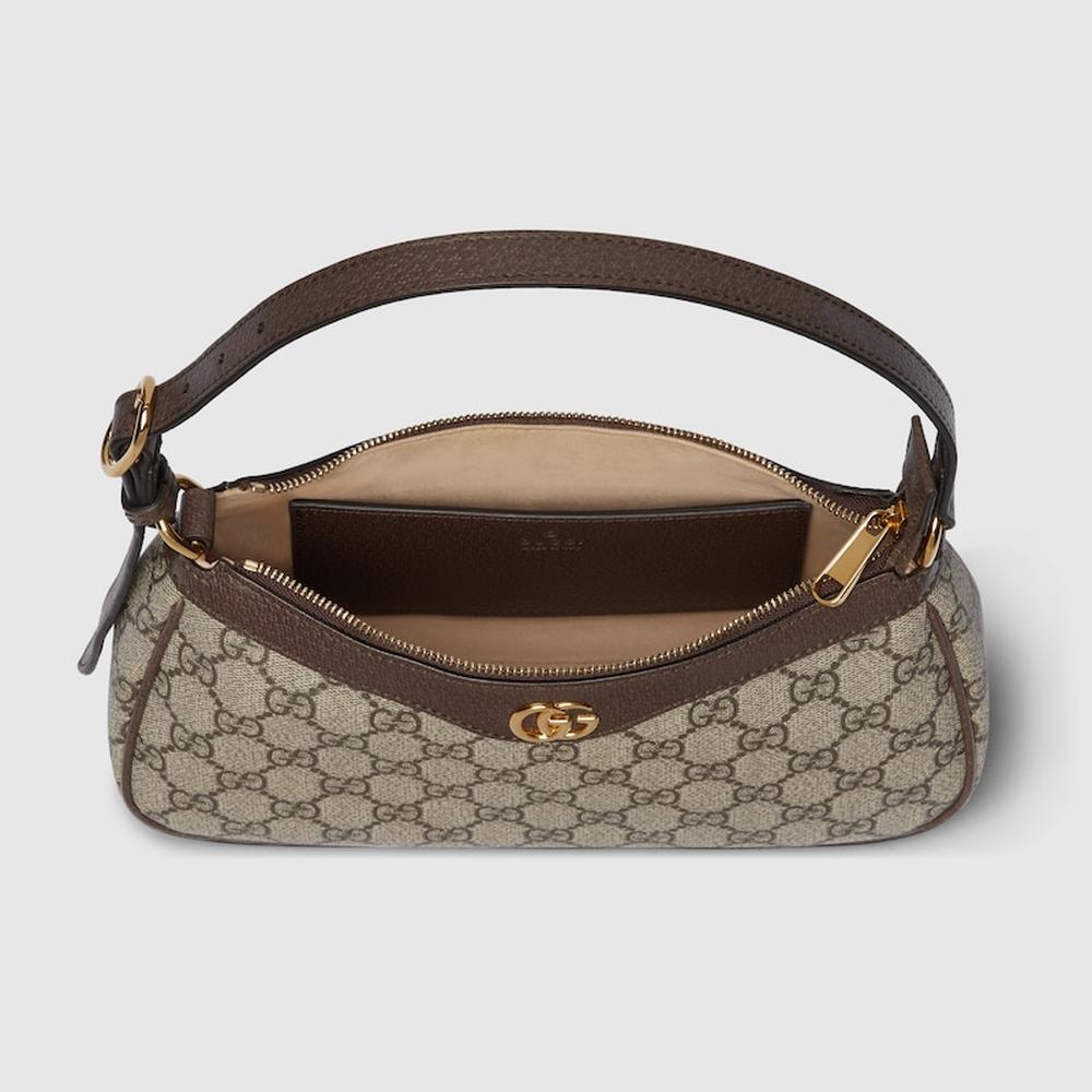 GUCCI Women Ophidia small shoulder bag Beige and dark brown 735145 KAAAD 8358