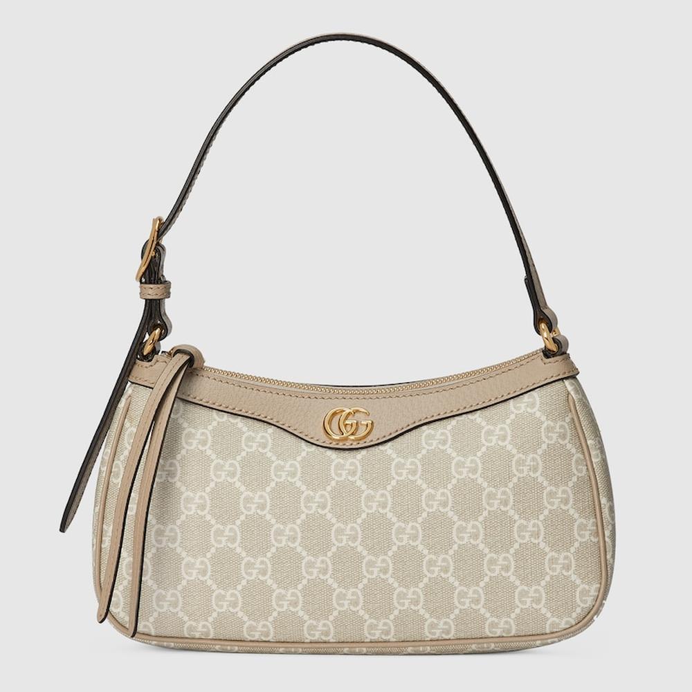 GUCCI Women Ophidia small shoulder bag Beige and white 735145 UULBG 9683