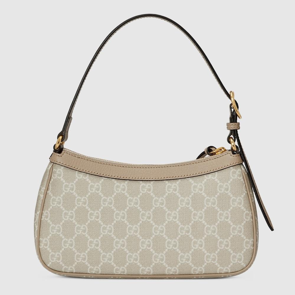 GUCCI Women Ophidia small shoulder bag Beige and white 735145 UULBG 9683