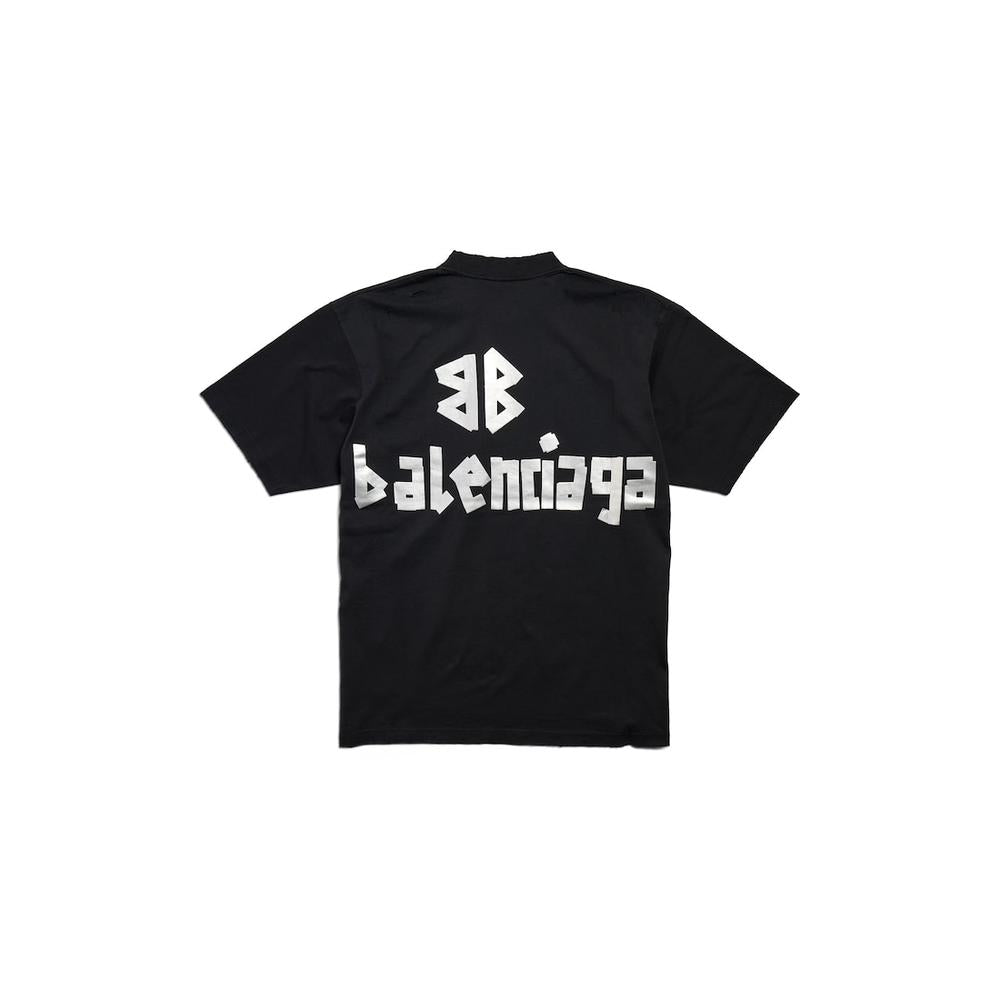 تي شيرت رجالي جديد من BALENCIAGA بقصّة متوسطة باللون الأسود 739784TQVQ81073