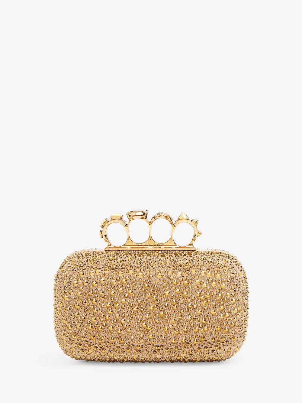 ALEXANDER MCQUEEN Women Knuckle Clutch in Gold 7554551YBDF7048