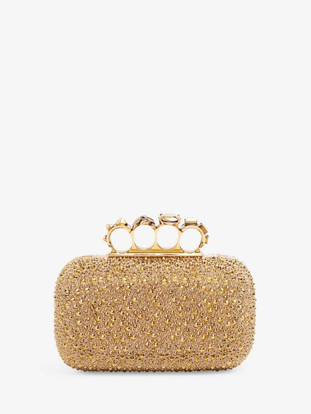 ALEXANDER MCQUEEN Women Knuckle Clutch in Gold 7554551YBDF7048