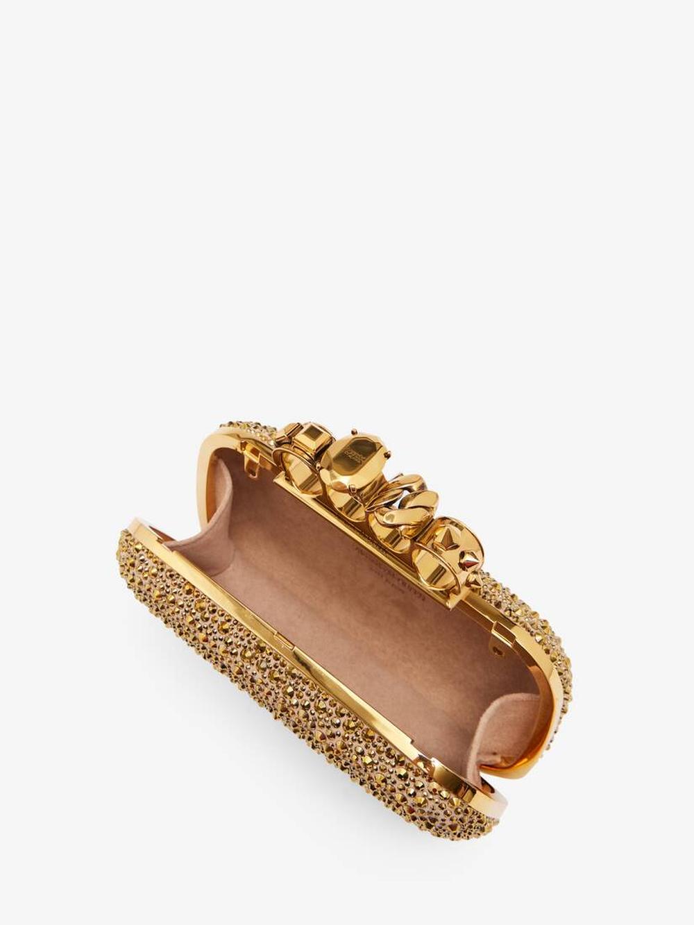 ALEXANDER MCQUEEN Women Knuckle Clutch in Gold 7554551YBDF7048