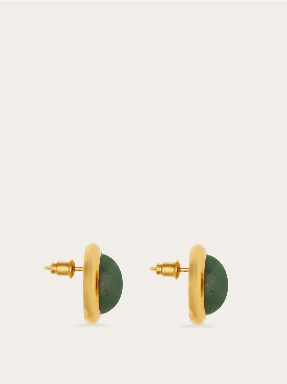 FERRAGAMO Women Earring with hard stone Gold/Olive Green 760788 778087