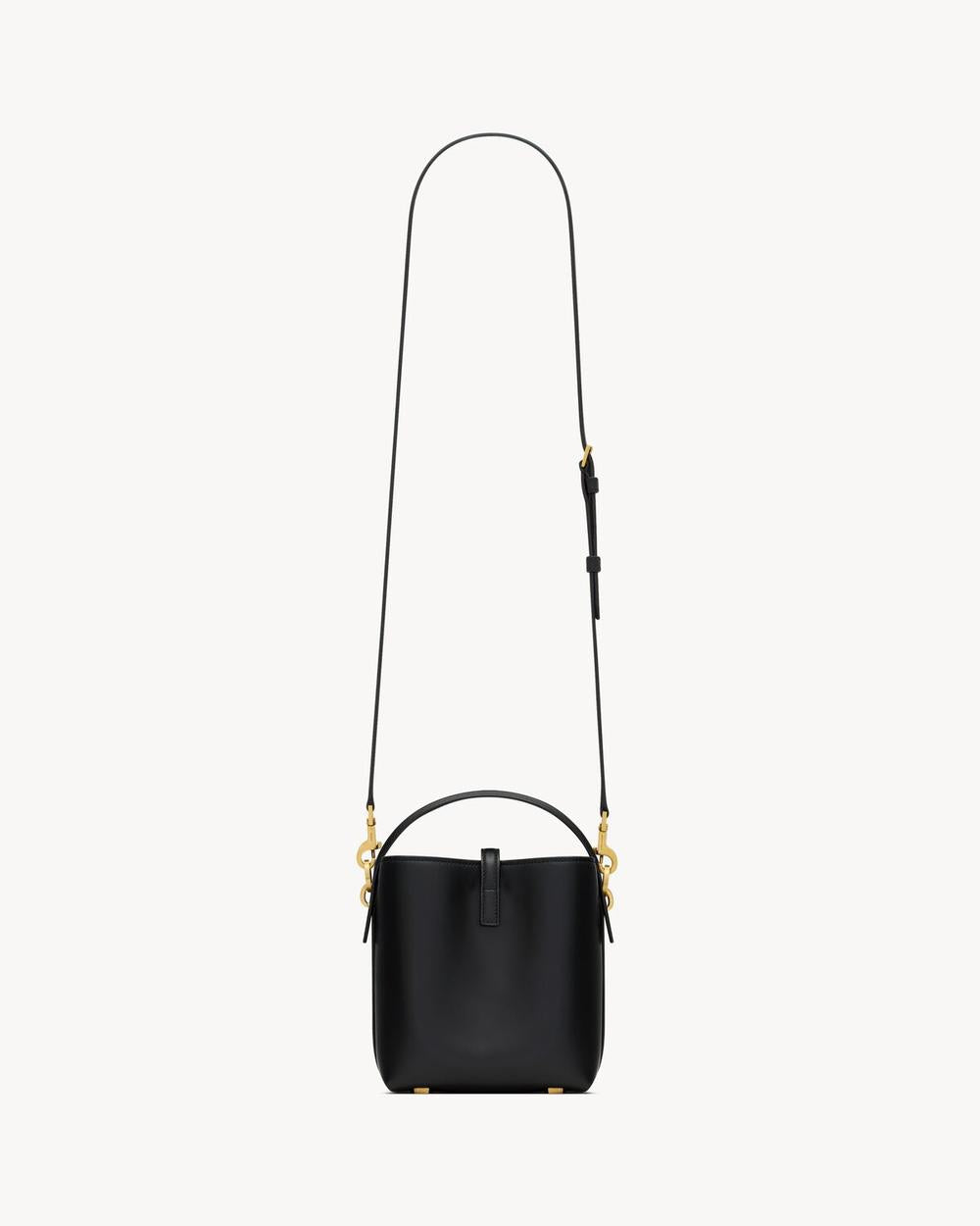 SAINT LAURENT Women le 37 mini in shiny leather BLACK 7658702R20W1000