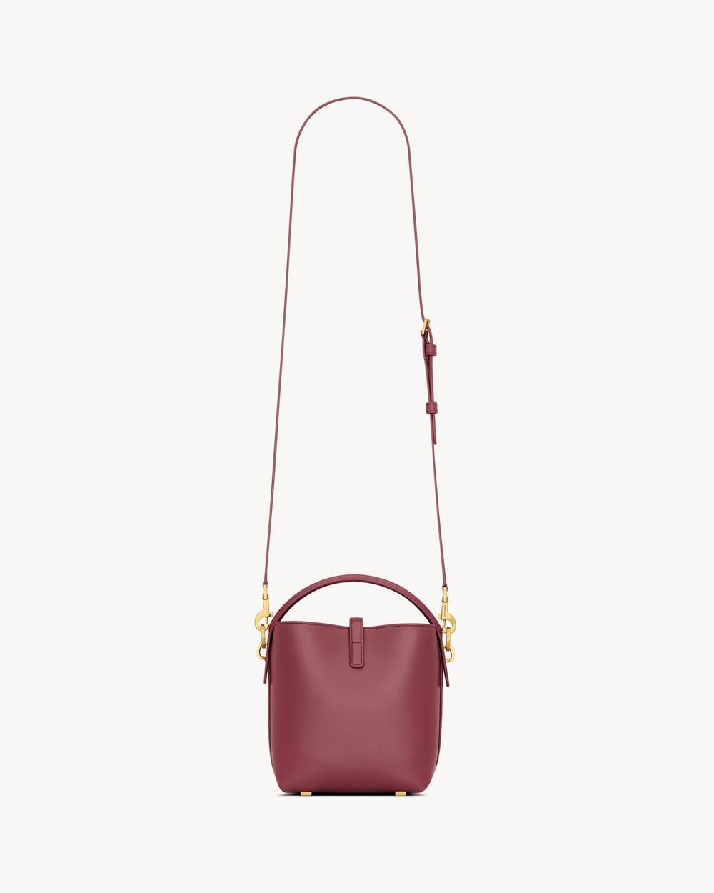 SAINT LAURENT Women le 37 mini in shiny leather ROUGE MERLOT 7658702R20W6592