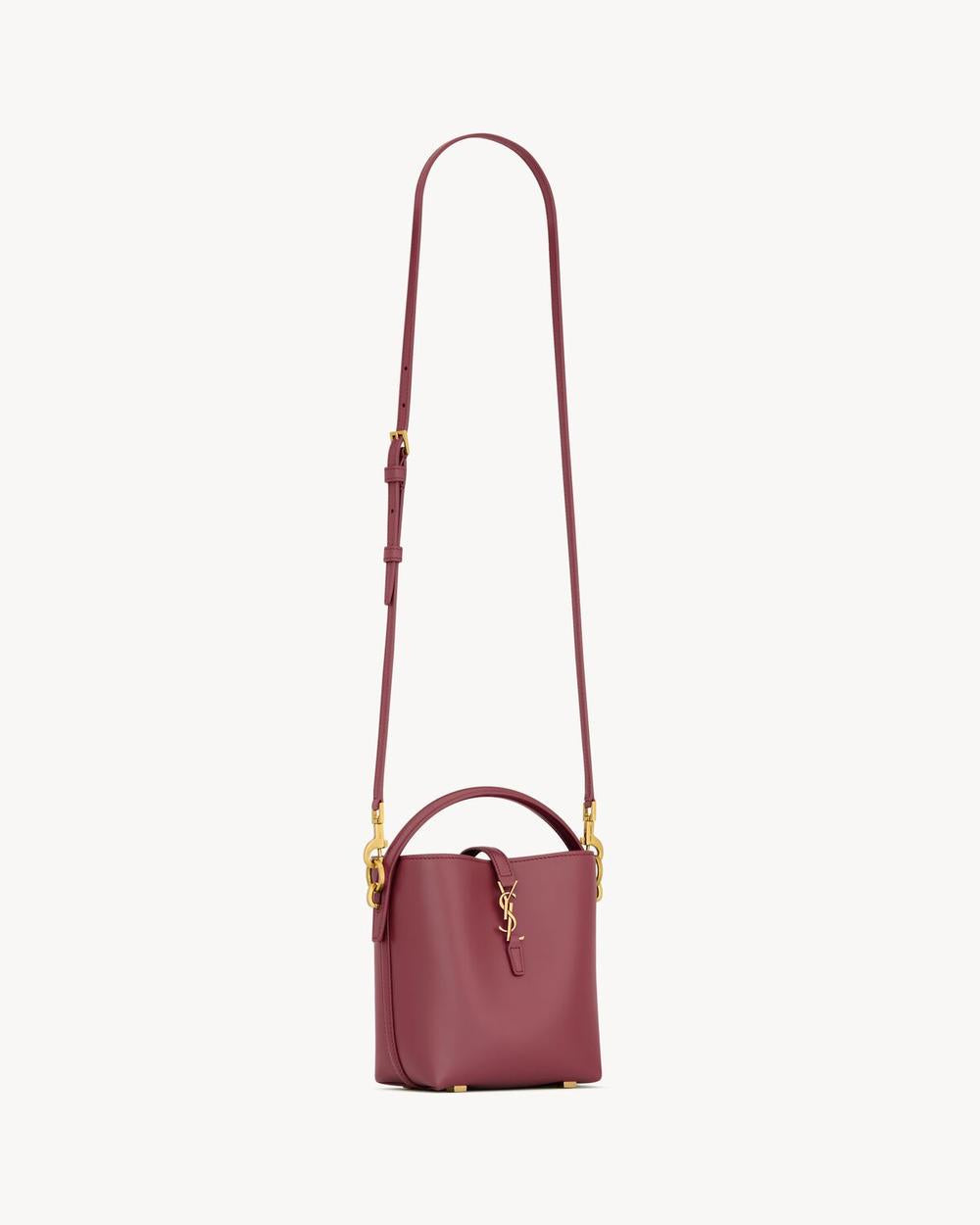 SAINT LAURENT Women le 37 mini in shiny leather ROUGE MERLOT 7658702R20W6592