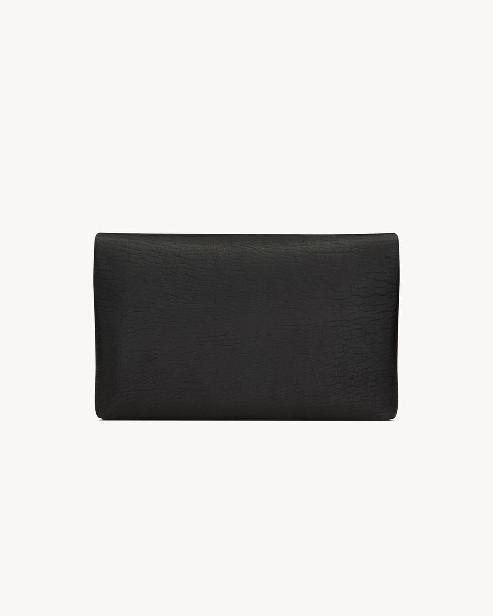 SAINT LAURENT Women cassandre large envelope pouch in lambskin BLACK 769307AACYT1000