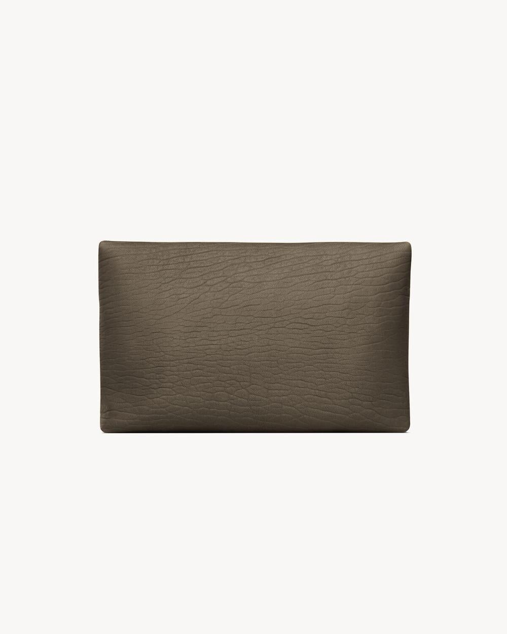 SAINT LAURENT Women cassandre large envelope pouch in lambskin LIGHT MUSK 769307AACYT3212