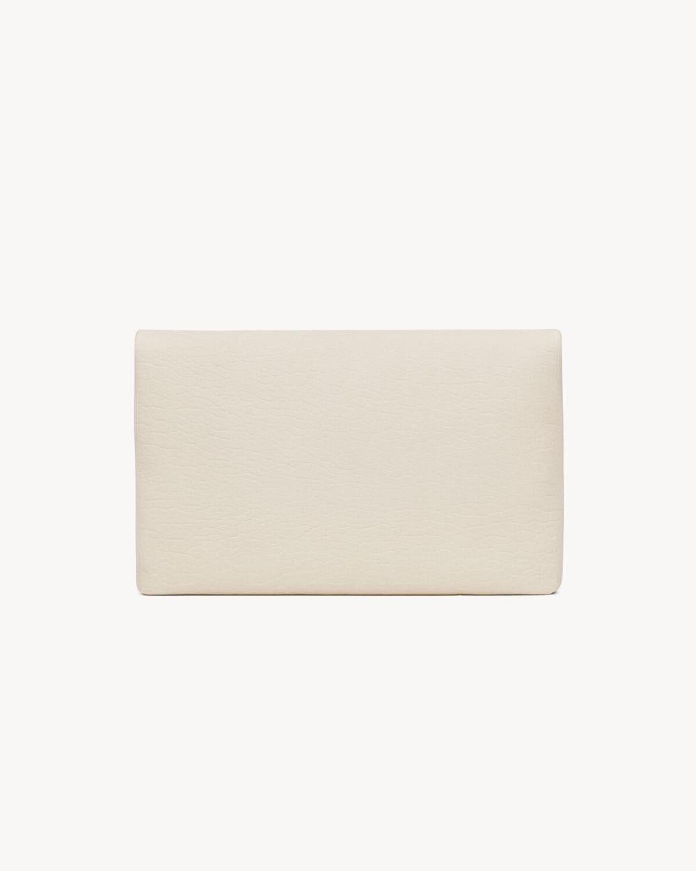 SAINT LAURENT Women cassandre large envelope pouch in lambskin BLANC VINTAGE 769307AACYT9207