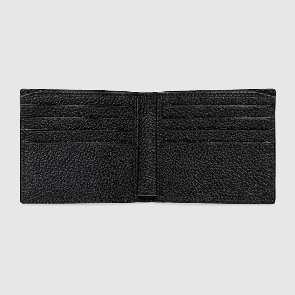 GUCCI Men Bi-fold wallet with Gucci logo Black leather 771148 AABXM 1000