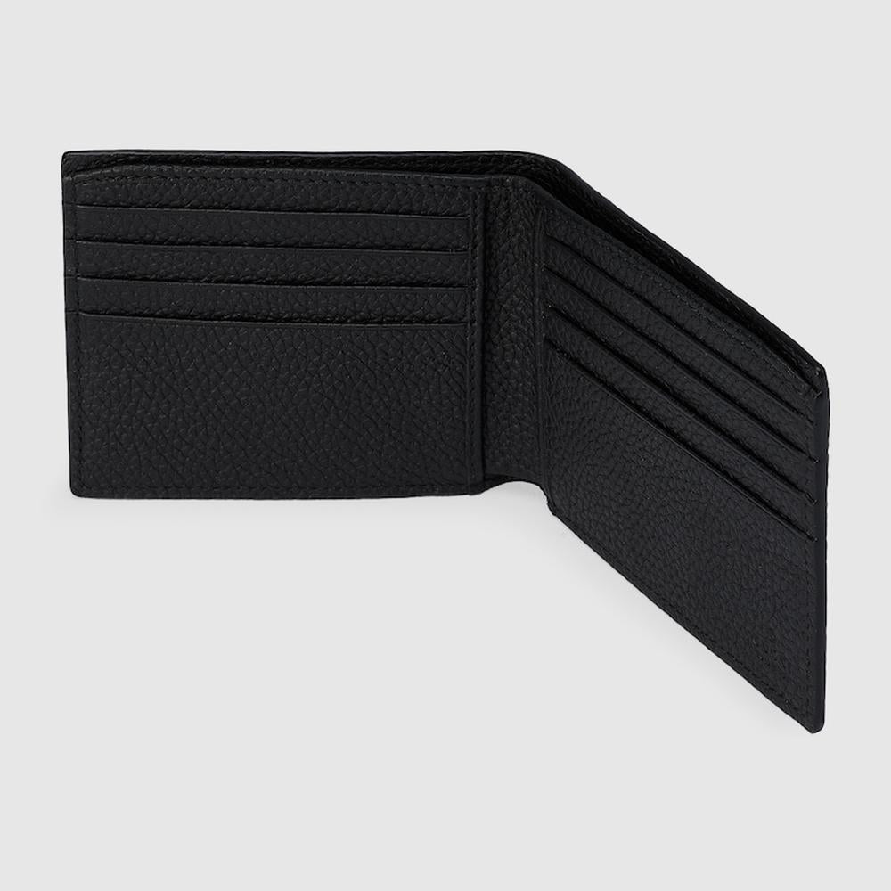 GUCCI Men Bi-fold wallet with Gucci logo Black leather 771148 AABXM 1000