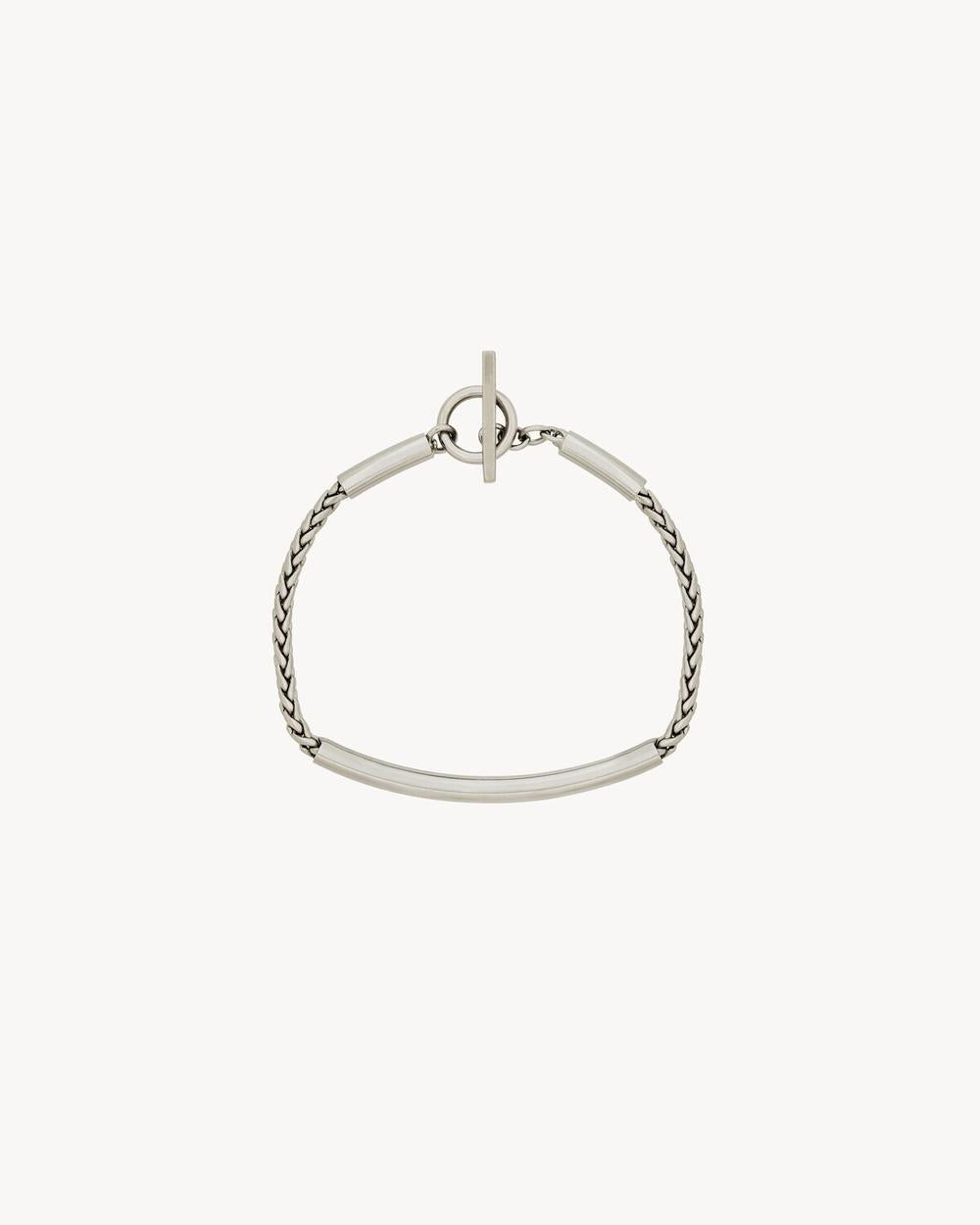 SAINT LAURENT Unisex tube chain bracelet in metal PALLADIUM 779023Y15008126