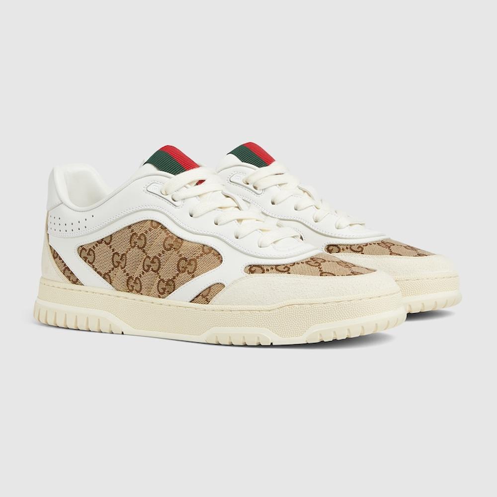 GUCCI Men Gucci Re-Web trainer Beige and ebony Original GG canvas 787476 AADHW 9573