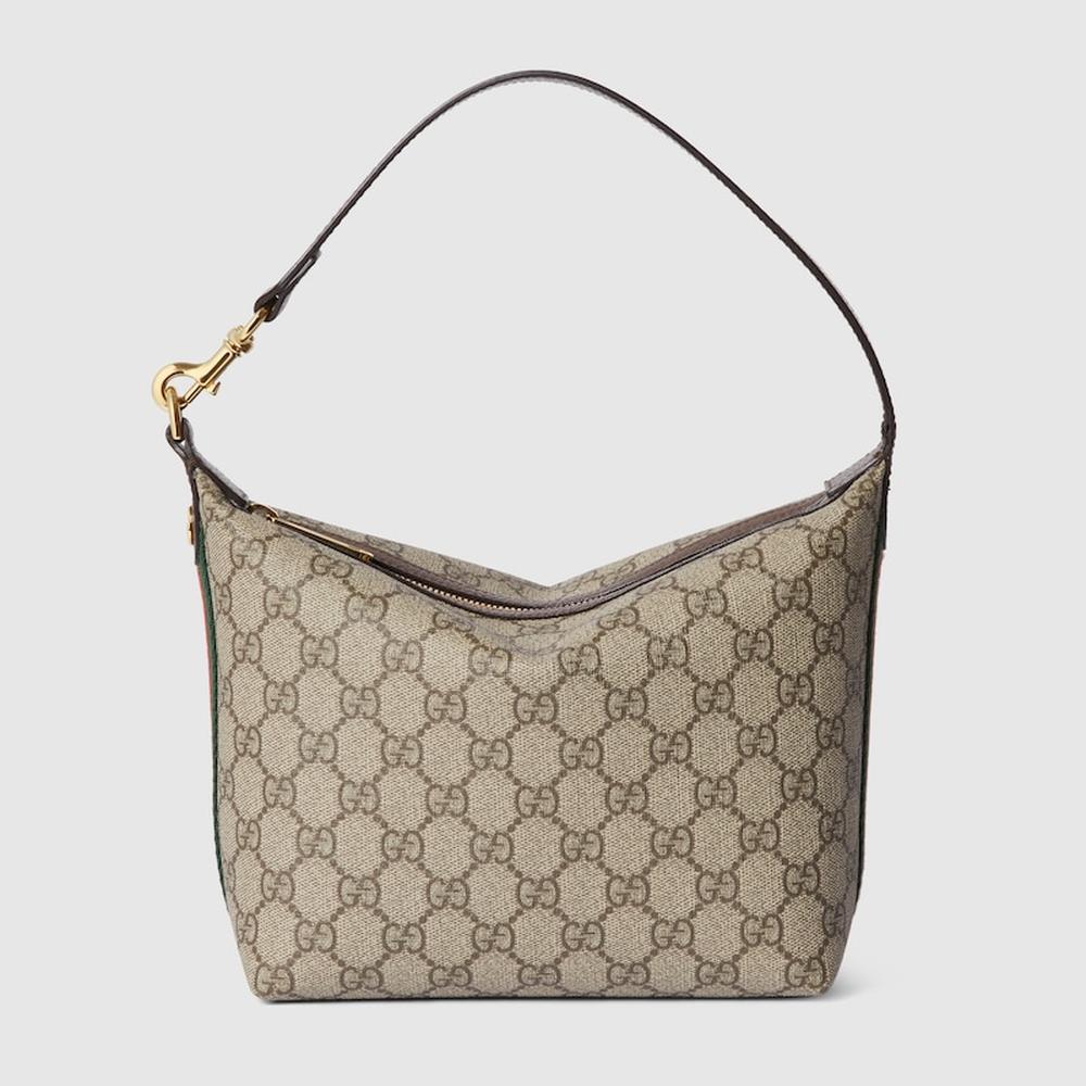 حقيبة كتف صغيرة للغاية Ophidia للنساء من GUCCI باللون البيج والأبنوس من قماش GG Supreme ‎795170 96IWG 8745