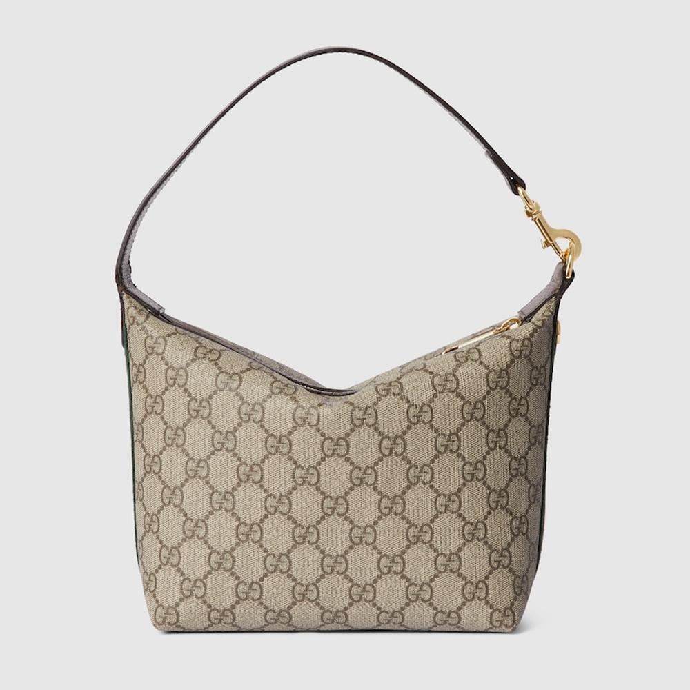 حقيبة كتف صغيرة للغاية Ophidia للنساء من GUCCI باللون البيج والأبنوس من قماش GG Supreme ‎795170 96IWG 8745