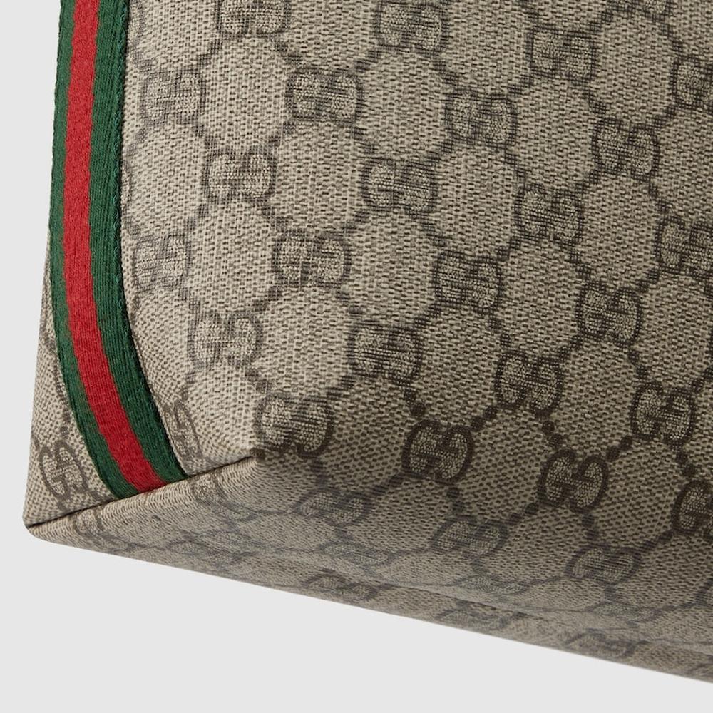 حقيبة كتف صغيرة للغاية Ophidia للنساء من GUCCI باللون البيج والأبنوس من قماش GG Supreme ‎795170 96IWG 8745