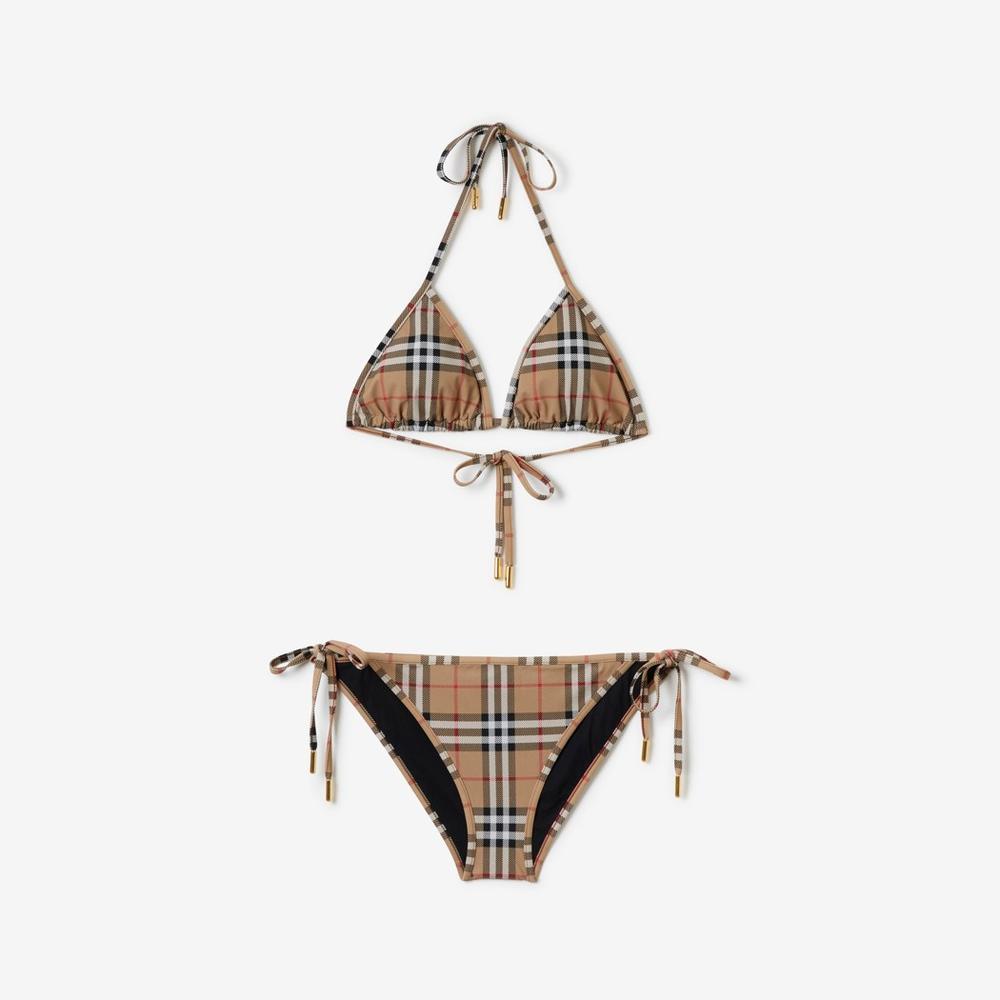 BURBERRY Women Check Triangle Bikini Archive beige 80090081