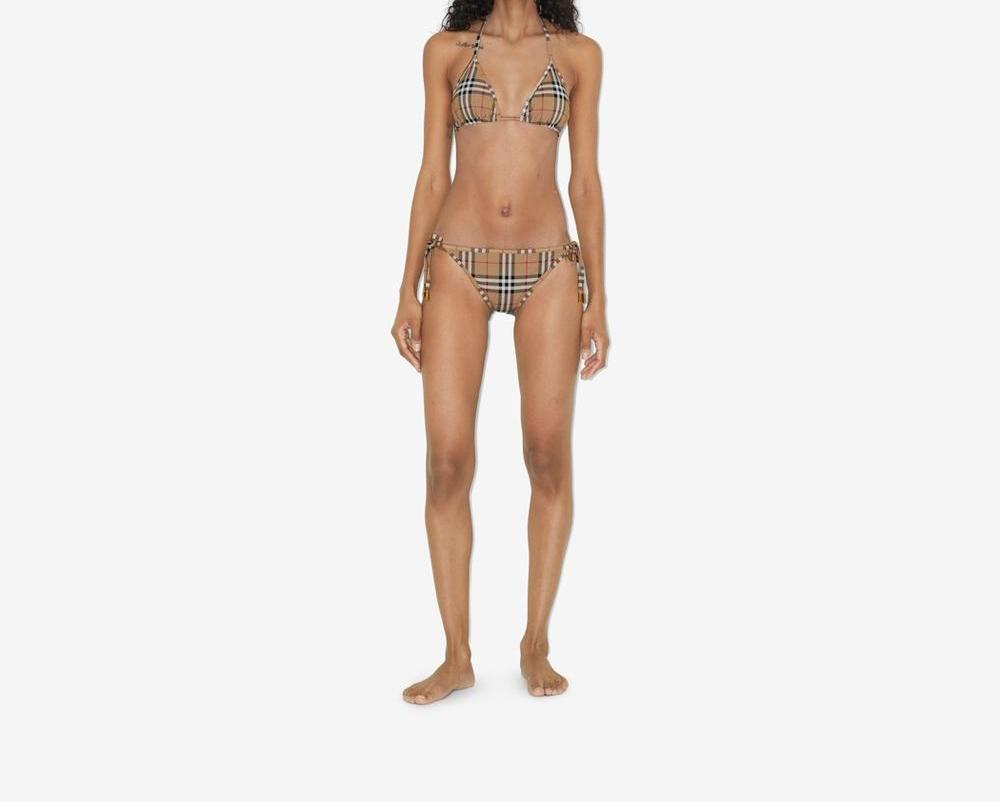 BURBERRY Women Check Triangle Bikini Archive beige 80090081