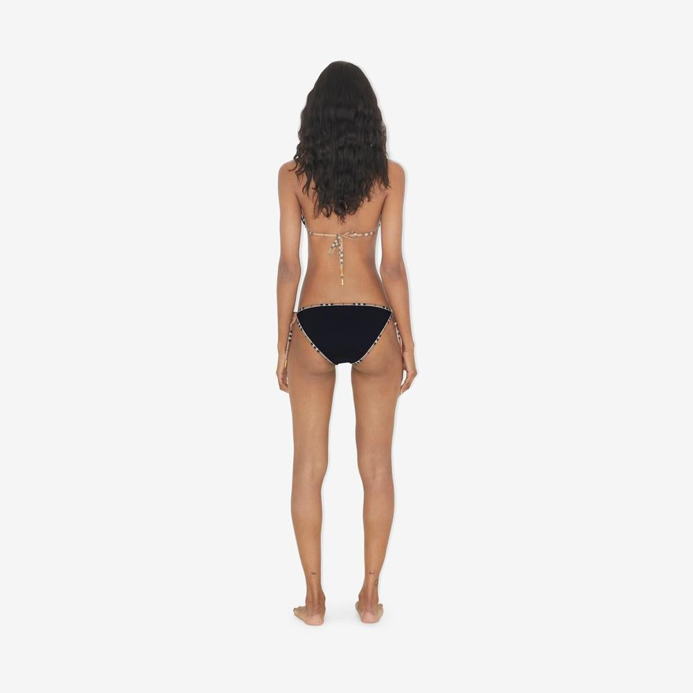 BURBERRY Women Check Trim Triangle Bikini Black 80105821