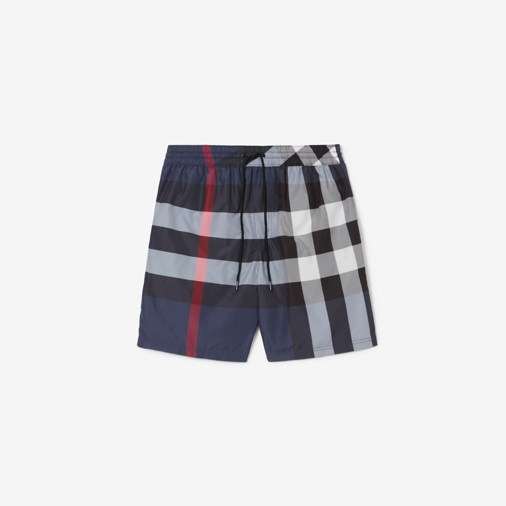 BURBERRY Men Check Swim Shorts Carbon blue 80138791