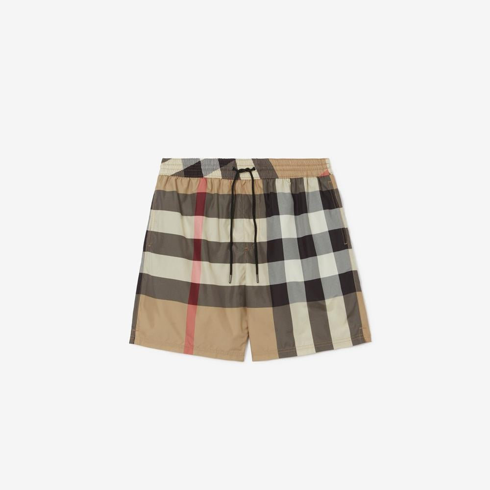 BURBERRY Men Check Swim Shorts Archive beige 80172941