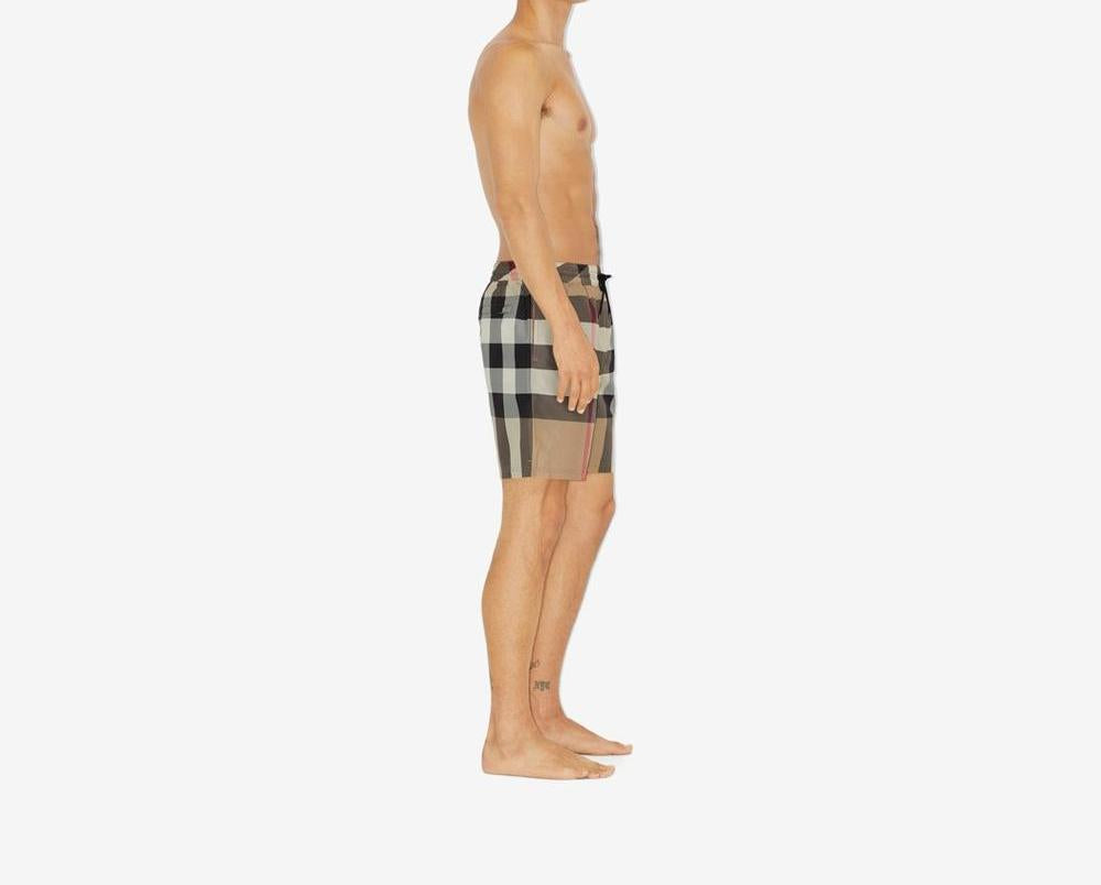 BURBERRY Men Check Swim Shorts Archive beige 80172941