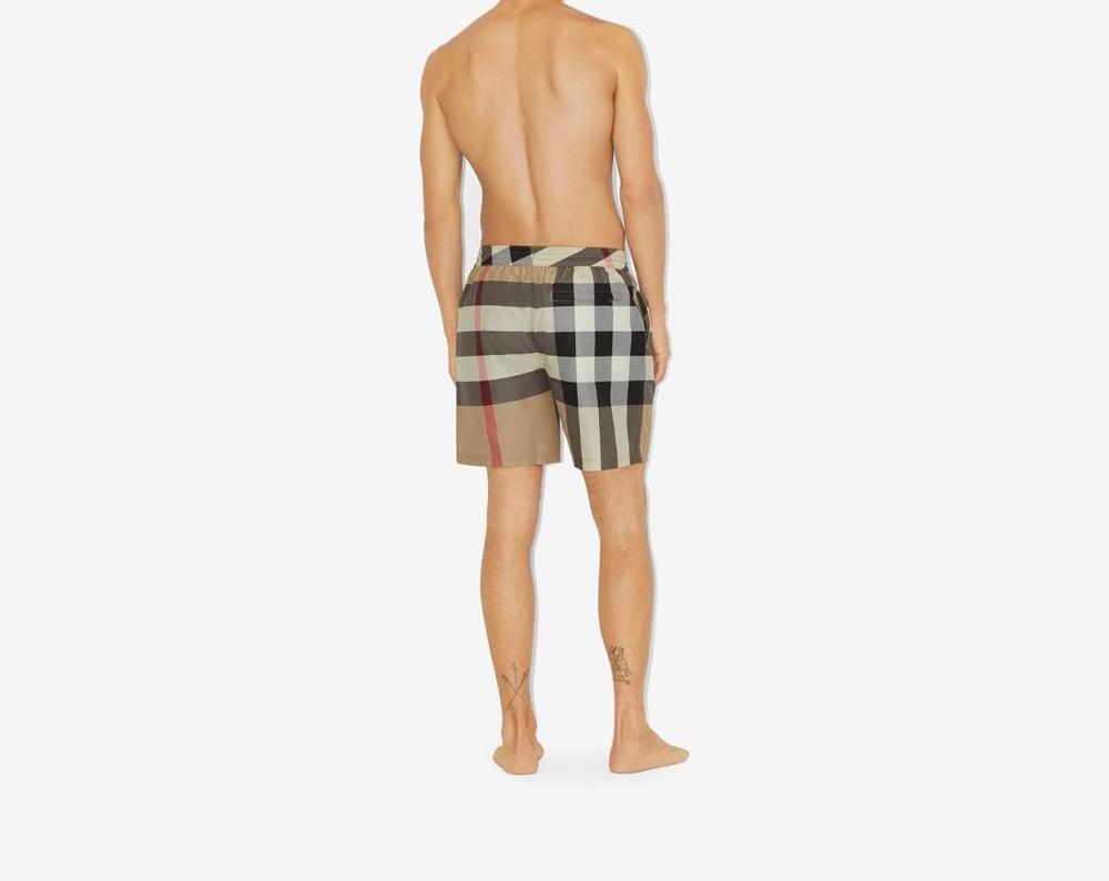 BURBERRY Men Check Swim Shorts Archive beige 80172941