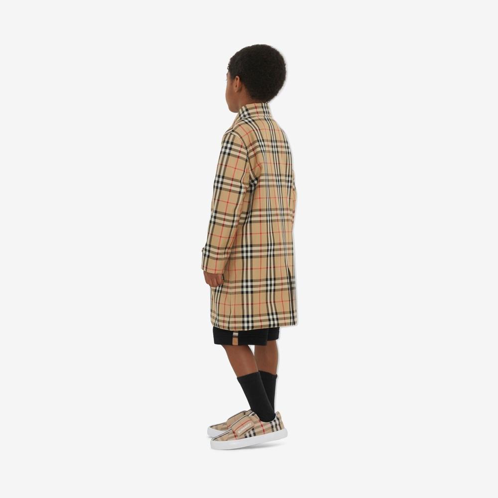 BURBERRY Kids Reversible Check Gabardine Car Coat Archive beige 80693281