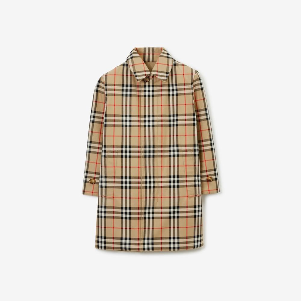 BURBERRY Kids Reversible Check Gabardine Car Coat Archive beige 80693281