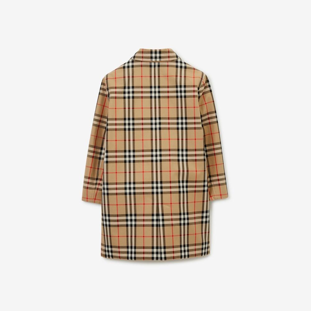 BURBERRY Kids Reversible Check Gabardine Car Coat Archive beige 80693281