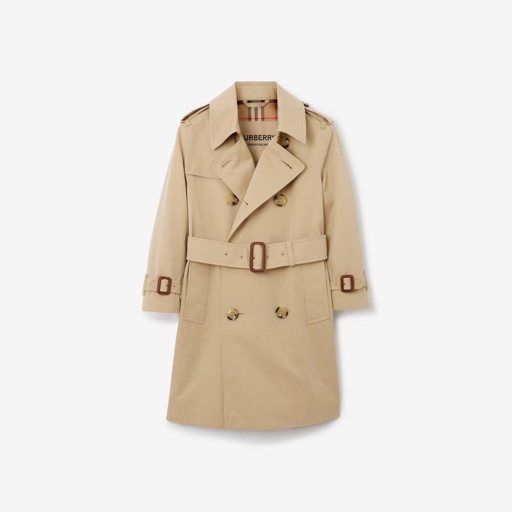 BURBERRY Kids Gabardine Trench Coat Honey 80694491