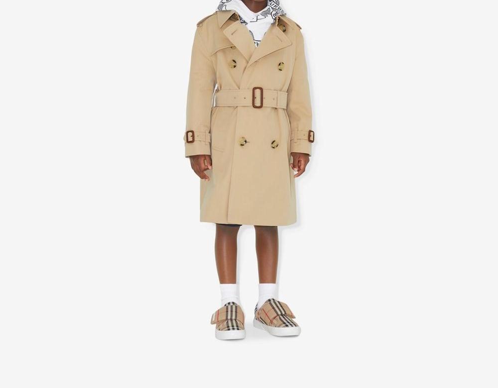 BURBERRY Kids Gabardine Trench Coat Honey 80694491