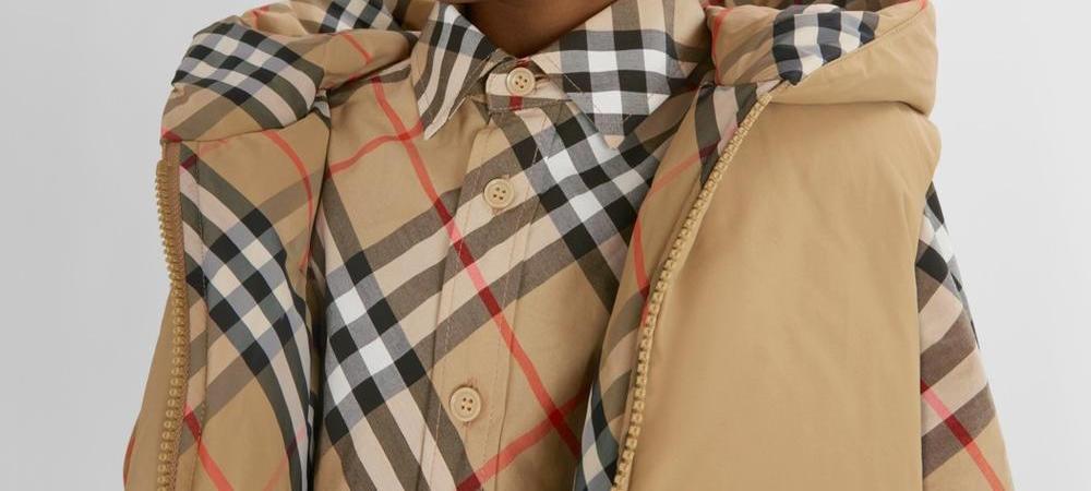 قبعة دلو من مزيج القطن القابل للعكس للأطفال من BURBERRY - رملي 80894331