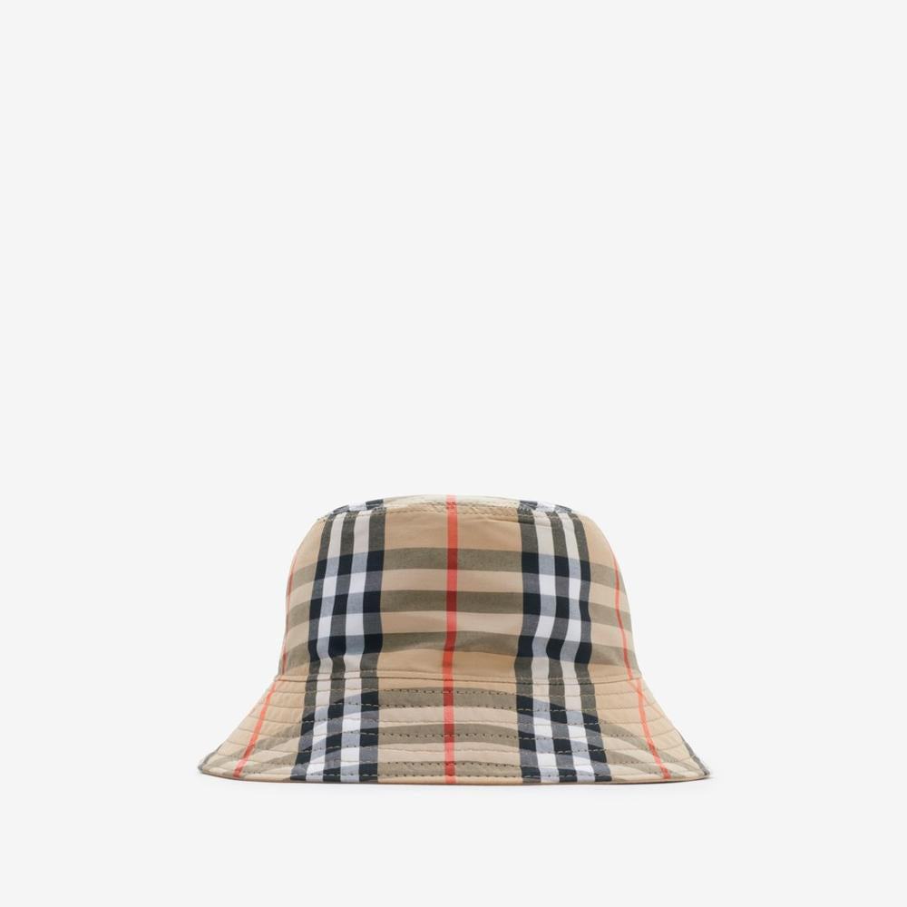 BURBERRY Kids Reversible Cotton Blend Bucket Hat Sand 80894331