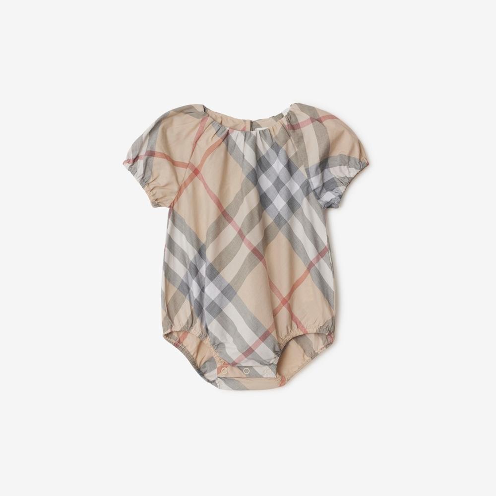 BURBERRY Kids Cotton Three-piece Baby Gift Set Pale stone 80906841