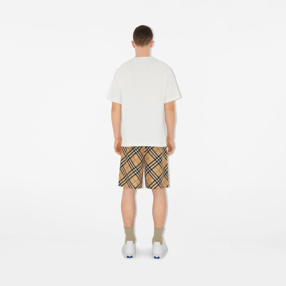 BURBERRY Men Check Silk Shorts Sand 80911991