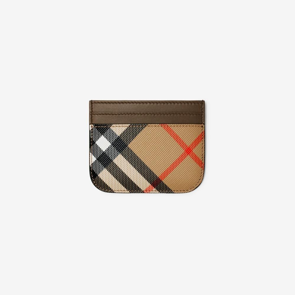 BURBERRY Women Check Card Case Sand 80927221