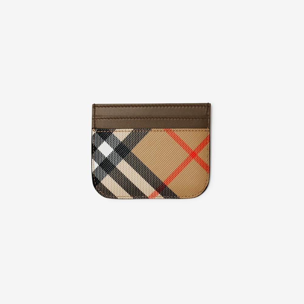 BURBERRY Women Check Card Case Sand 80927221