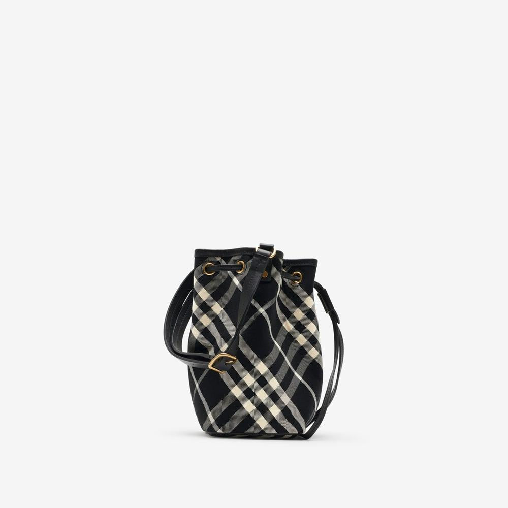 BURBERRY Women Mini Check Bucket Bag Black/calico 80950571