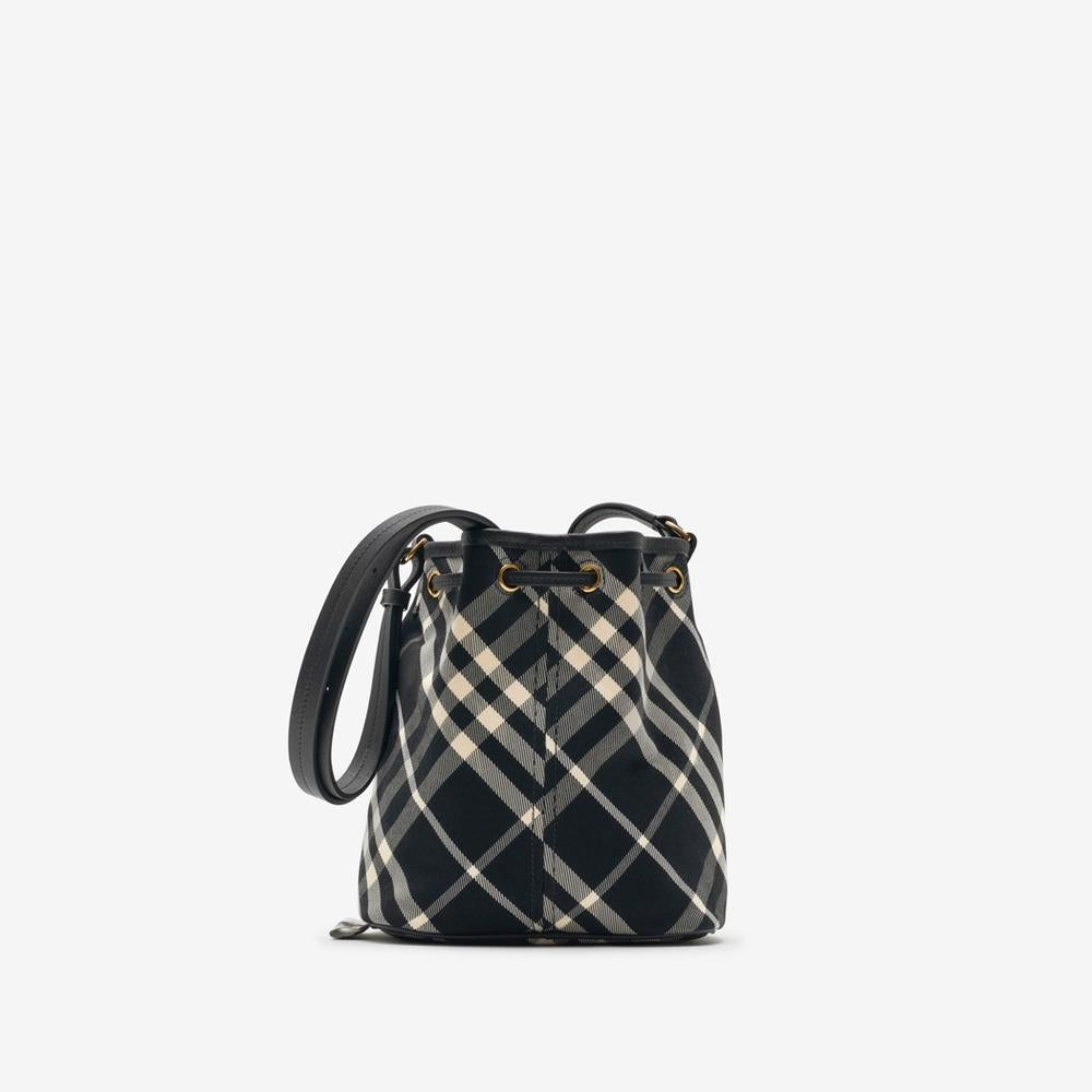 BURBERRY Women Mini Check Bucket Bag Black/calico 80950571